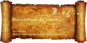 Marischek Évald névjegykártya
